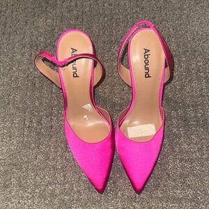 Abound Hot Pink Pointed Toe Slingback Heels